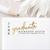 Afstuderen gouden script | Classy borstel met jaar Etiket (Insitu)