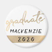 Afstuderen gouden script | Classy borstel met jaar Magneet (Voorkant)