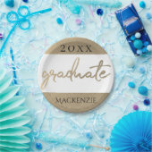 Afstuderen gouden script | Classy borstel met jaar Papieren Bordje (Feest)