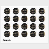 Afstuderen gouden script | Classy borstel met jaar Ronde Sticker (Vel)