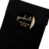 Afstuderen gouden script | Classy borstel met jaar Ronde Sticker