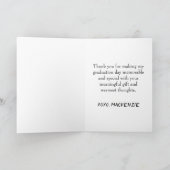 Afstuderen gouden script | Elegant Afstudeerder fo Bedankkaart (Binnen)