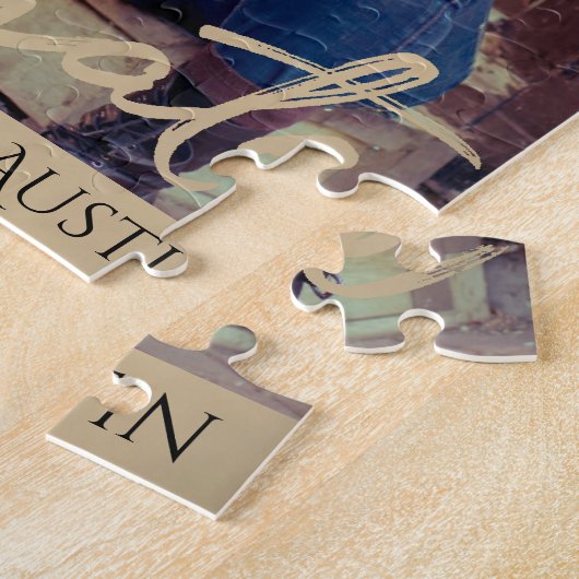 Afstuderen gouden script | Elegant Afstudeerder fo Legpuzzel (Zijkant)