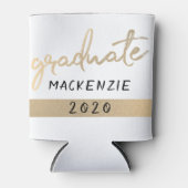 Afstuderen gouden script | Elegante met de hand be Blikjeskoeler (Voorkant)