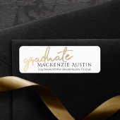 Afstuderen gouden script | Elegante met de hand be Etiket