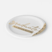 Afstuderen gouden script | Elegante met de hand be Papieren Bordje (Gekanteld)