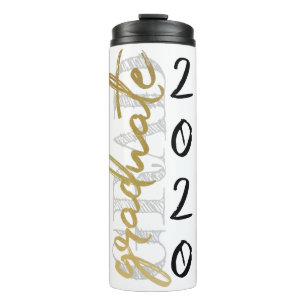 Afstuderen gouden script   Elegante met de hand be Thermosbeker