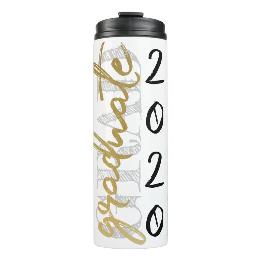 Afstuderen gouden script | Elegante met de hand be Thermosbeker (Voorkant)