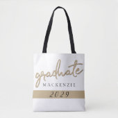 Afstuderen gouden script | Elegante met de hand be Tote Bag (Voorkant)