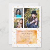 Afstuderen Gouden Script Foliage Fotocollage Kaart (Achterkant)