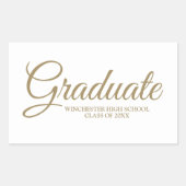 Afstuderen gouden script schoolklas jaar elegant rechthoekige sticker (Voorkant)