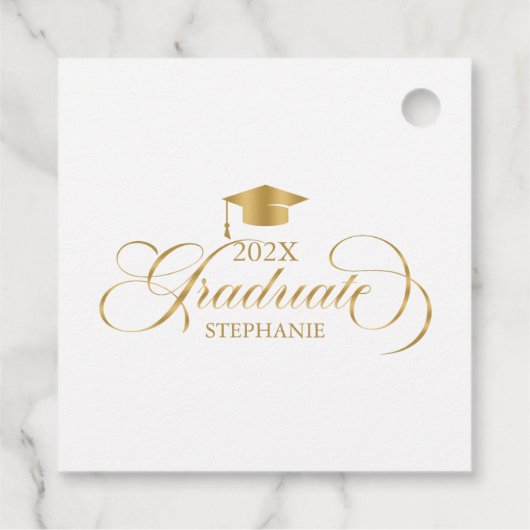 Afstuderen gouden scripttypografie bedankjes labels (Achterkant)