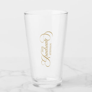 Afstuderen gouden scripttypografie glas