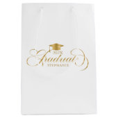 Afstuderen gouden scripttypografie medium cadeauzakje (Voorkant)