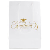 Afstuderen gouden scripttypografie medium cadeauzakje (Achterkant)