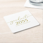 Afstuderen Gouden Typografie Dank u Aangepast Kartonnen Onderzetters (Schuin)