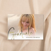 Afstuderen gouden zwarte kalligrafie Foto QR-code Kaart