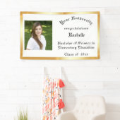 Afstuderen, goudfolie, aangepaste foto spandoek (Insitu)