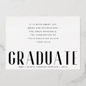 Afstuderen goudfolie Moderne aankondiging '24 (Achterkant)