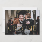 Afstuderen goudfoto waterverf botanische florale  aankondiging (Voorkant)