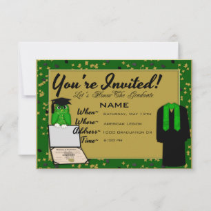 Afstuderen Gown en Stole Green nodigt uit Kaart