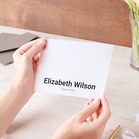 Afstuderen Graduate's Naam en Klasse van 2025 Vellum Uitnodigingen (Draagbaar)