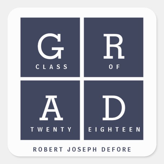 AFSTUDEREN GRAFISCHE VAKKEN VIERKANTE STICKER (Voorkant)