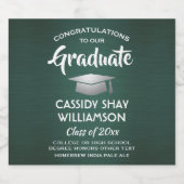 Afstuderen granaten donkergroen en wit bier etiket (Enkel label)