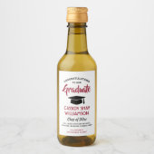 Afstuderen grats Modern Red White en Black Mini Wijn Etiket (Voorkant)