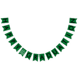 Afstuderen Green Black School Bunting Banner