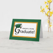 Afstuderen Green en Gold Gefeliciteerd Pet Kaart (Gele Bloem)