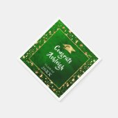 Afstuderen Green Gold Stars Brush Script Servet (Hoek)