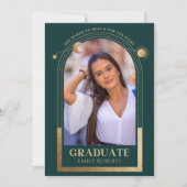 Afstuderen Green Gold Sun Moon Stars Afstudeerder  Kaart (Voorkant)