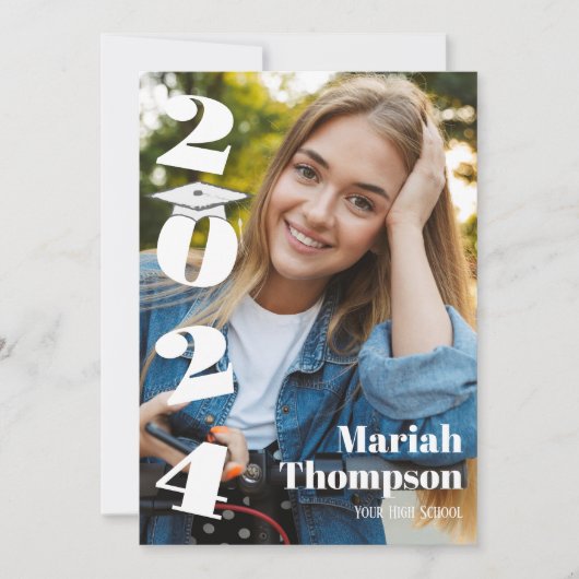 Afstuderen Green Typografie Foto klasse 2023 Kaart (Voorkant)