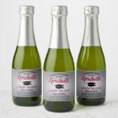 Afstuderen, grijs rood en zwart, gesplitst sparkling wijnetiket (Flessen)