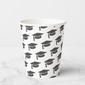 Afstuderen grijs Tassel Pet Papieren Bekers (Achterkant)