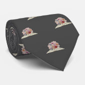 Afstuderen grijze boeken en bloemen Mannen, werkca Stropdas (Opgerold)