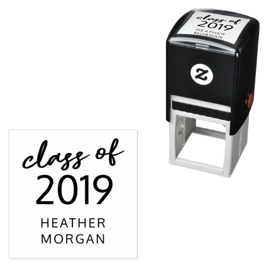 Afstuderen grillige Script Rubber Stamp Zelfinktende Stempel (In situ)