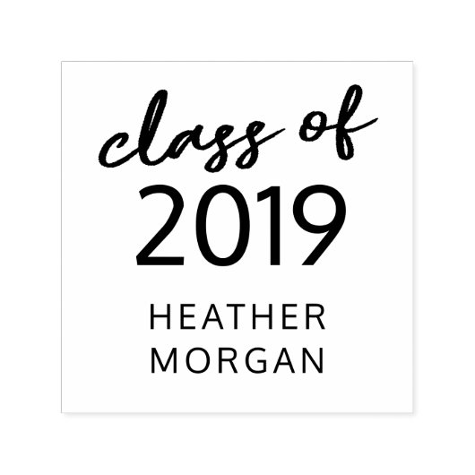 Afstuderen grillige Script Rubber Stamp Zelfinktende Stempel (Design)