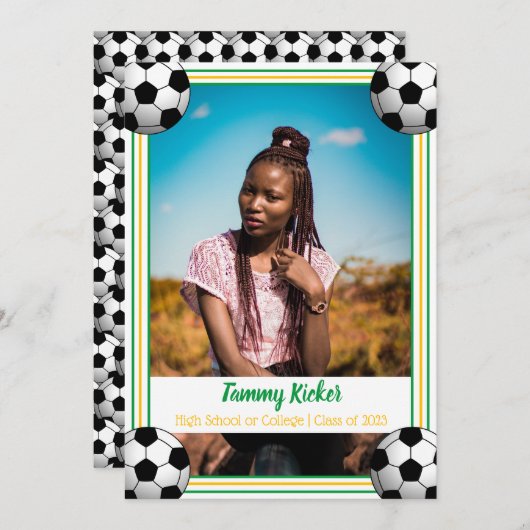 Afstuderen Groen en goud Aankondiging (Voorkant / Achterkant)