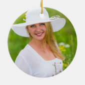 Afstuderen groen en goud klassieke foto keramisch ornament (Achterkant)