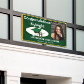 Afstuderen groen en gouden vinyl Foto Spandoek (Buitenkant Gebouw)