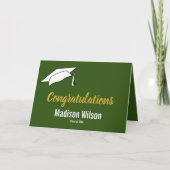 Afstuderen Groen en wit gefeliciteerd Kaart (Voorkant)