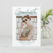 Afstuderen Groen handtekenscript Aankondiging (Staand voorkant)