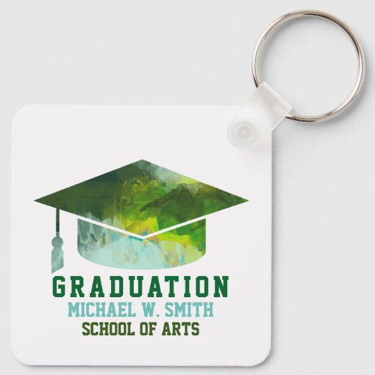 Afstuderen groen sleutelhanger (Achterkant)