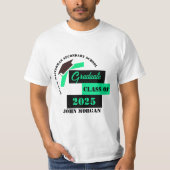 Afstuderen Groen Zwart Wit Afstuderen T-shirt (Voorkant)