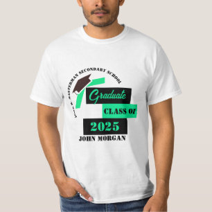 Afstuderen Groen Zwart Wit Afstuderen T-shirt