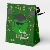 Afstuderen Groene Confetti-Tent Favor Box Bedankdoosjes (Achterkant)