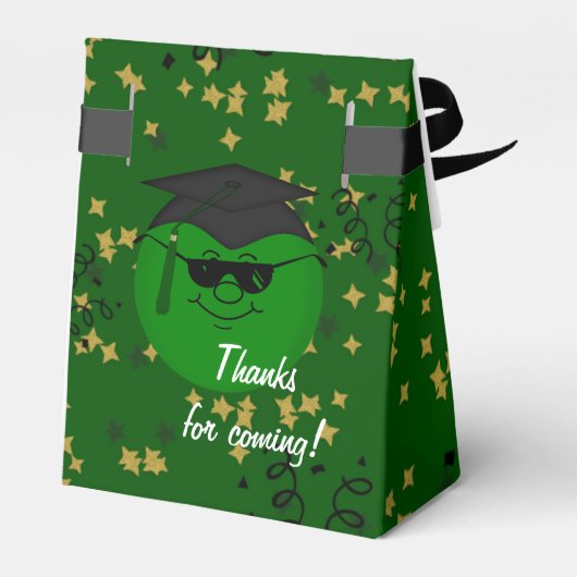 Afstuderen Groene Confetti-Tent Favor Box Bedankdoosjes (Achterkant)
