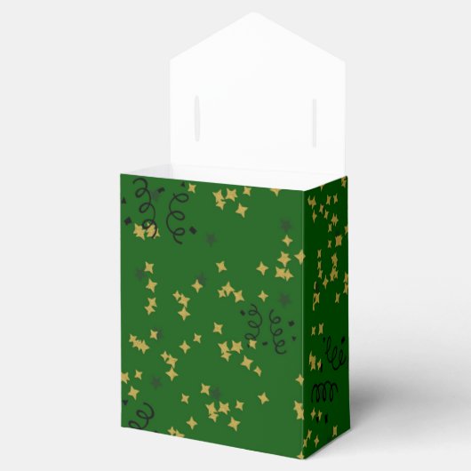 Afstuderen Groene Confetti-Tent Favor Box Bedankdoosjes (Geopend)